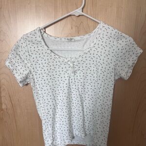 Wild Fable White Fitted Short Sleeve T-Shirt